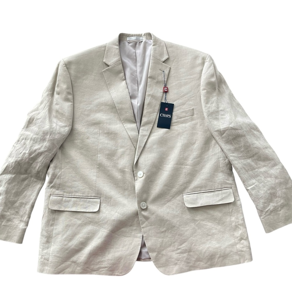 Chaps Cream Linen Blend Sport Blazer